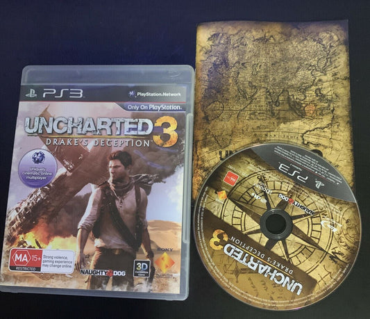 Uncharted 3 Drake's Deception PS3 game With Manual