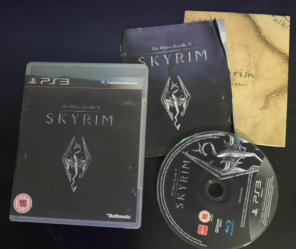 Skyrim: The Elder Scrolls V 5 - Playstation 3 PS3 RPG Game with Manual & Map