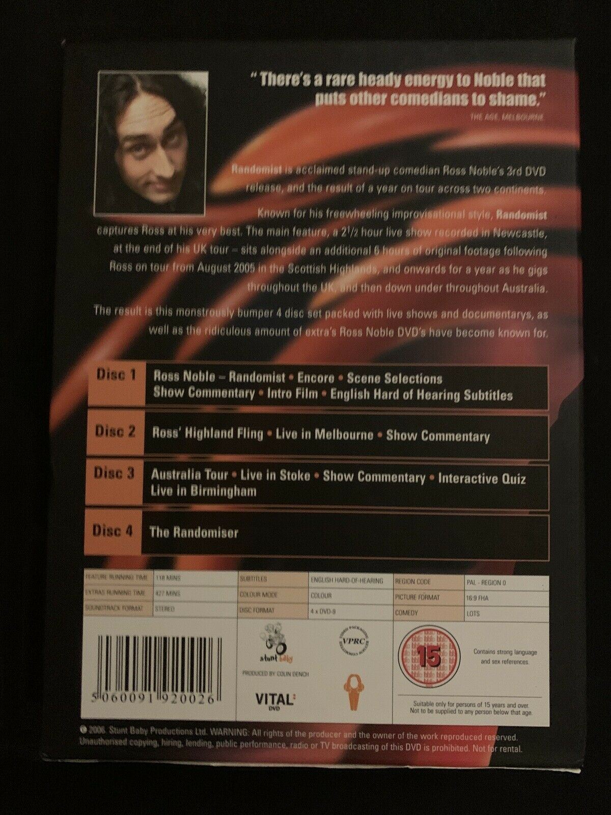 Ross Noble - Randomist (DVD, 2007, 4-Disc Set) All Regions