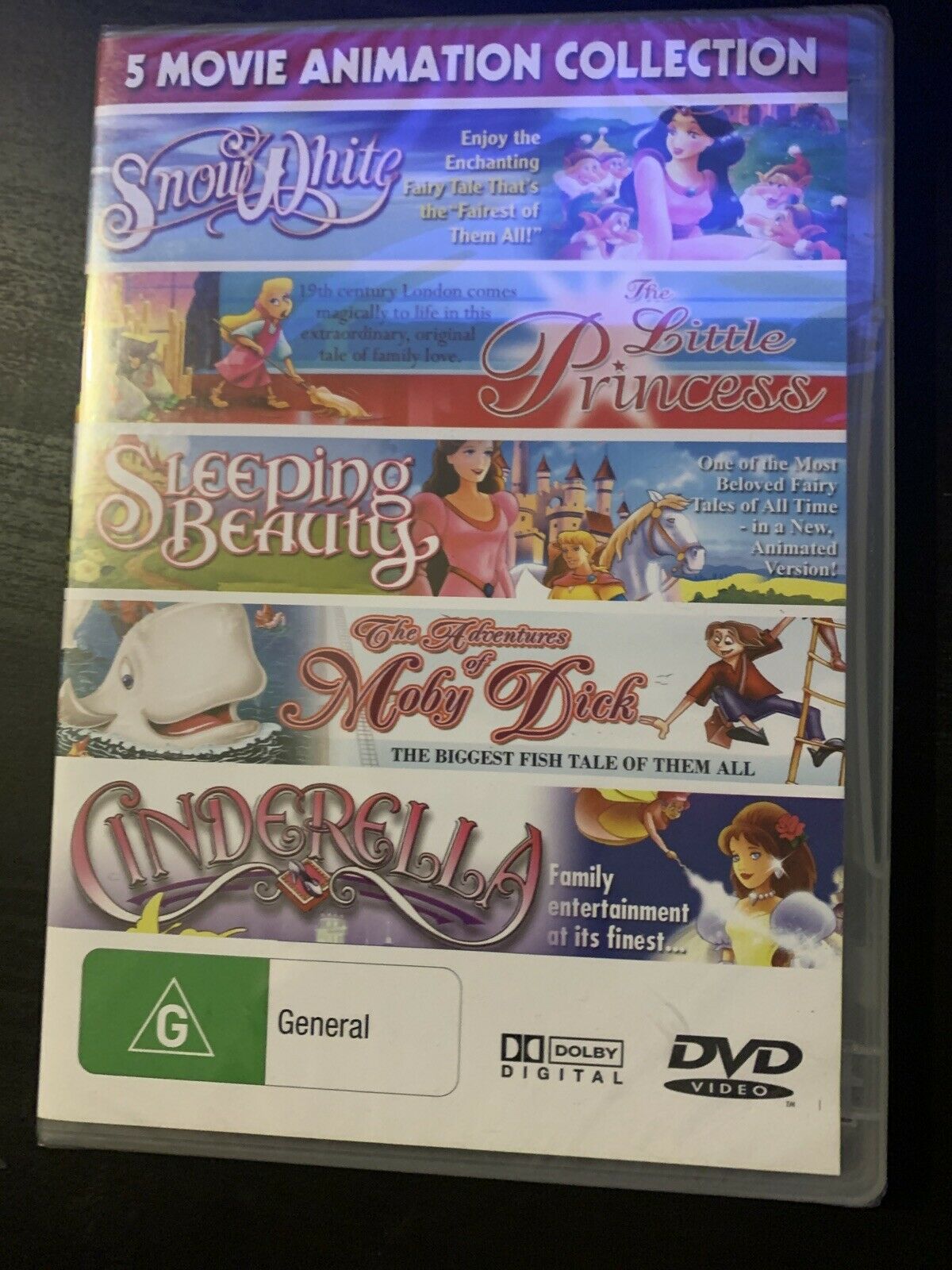 Snow white / Moby Dick / Cinderella / Little Princess / Sleeping Beauty DVD