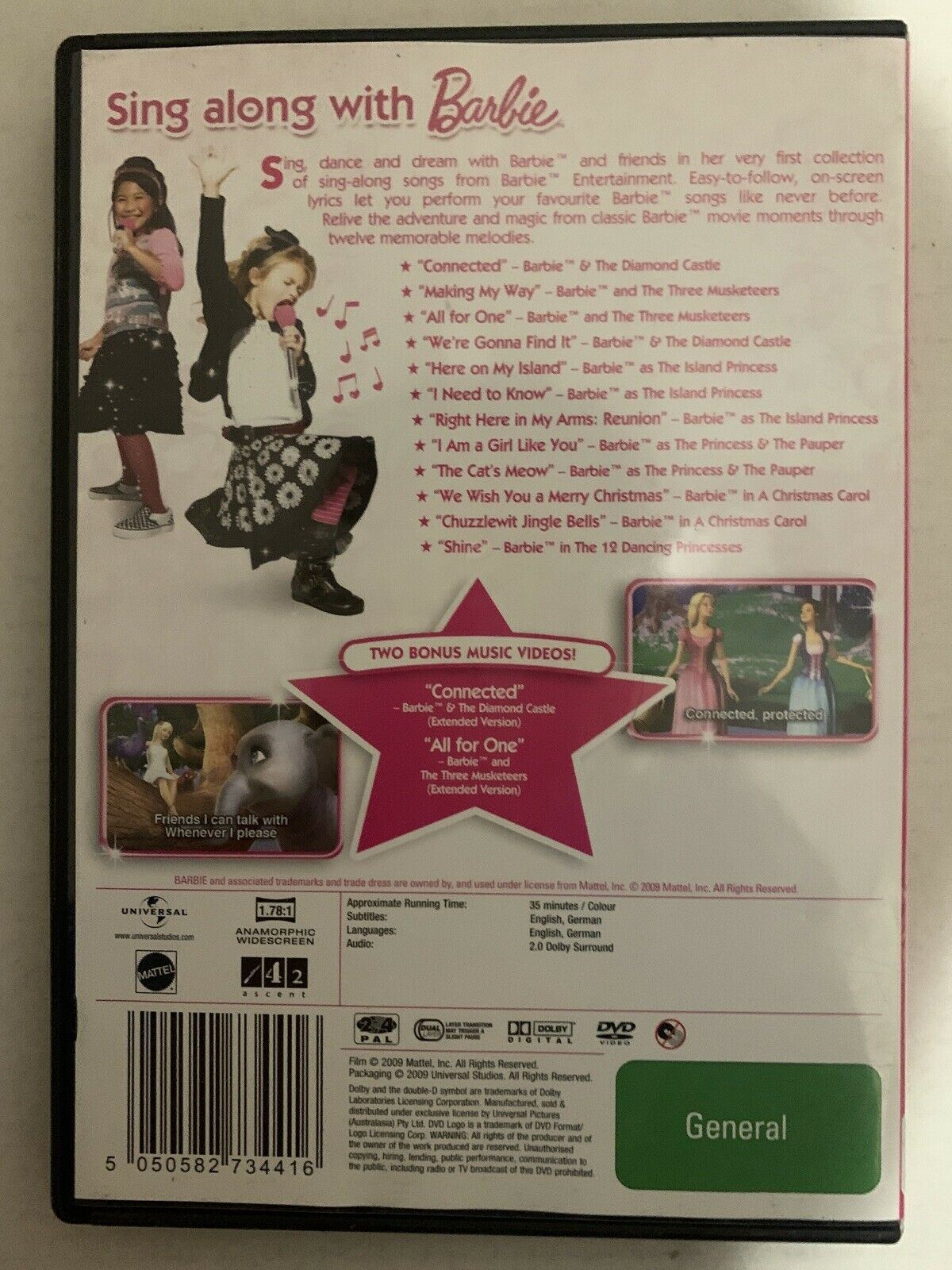 Sing Along With Barbie (DVD, 2009) Region 4,2