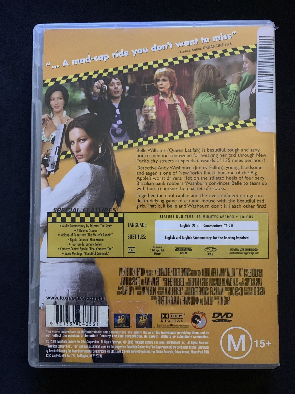 Taxi (DVD, 2004) Queen Latifah, Jimmy Fallon, Gisele Bündchen - Region 4