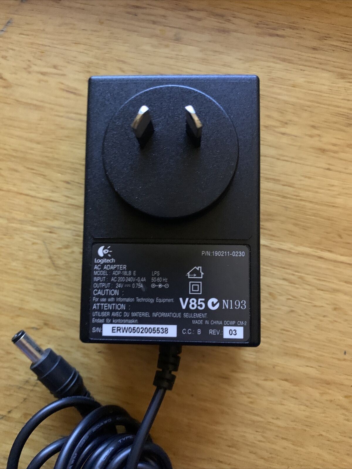 Genuine Logitech ADP-18LB e AC Adapter 24v 0.75a Power Supply