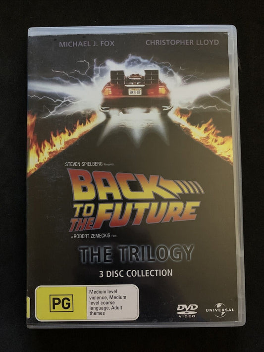 Back To The Future 1,2,3 - The Trilogy (DVD, 3-Disc Set) Michael J. Fox. Region 4
