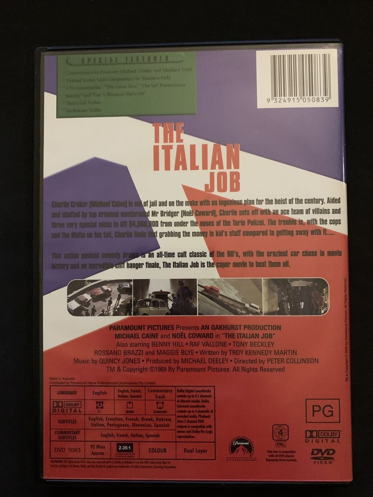 The Italian Job (DVD, 1969) Michael Caine. Region 4