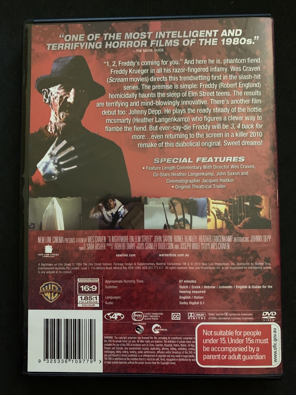 Nightmare On Elm Street (DVD, 1984) Heather Langenkamp, Johnny Depp Region 4