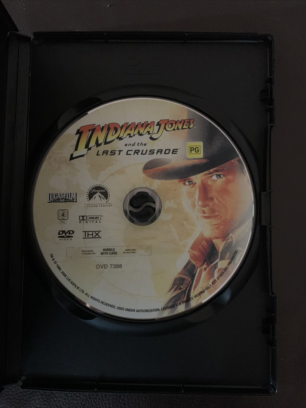 Indiana Jones And The Last Crusade (DVD, 1989) Harrison Ford, Sean Connery