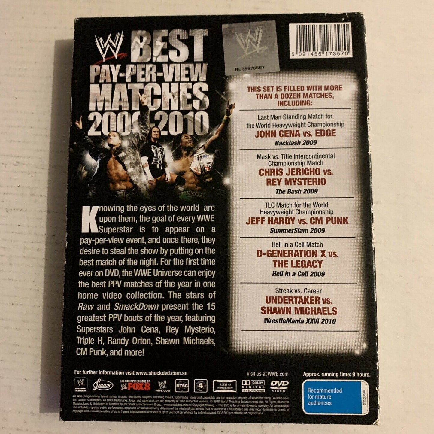 WWE - Best Pay-Per-View Matches Of The Year - 2009/2010 (DVD, 2010)  Region 4