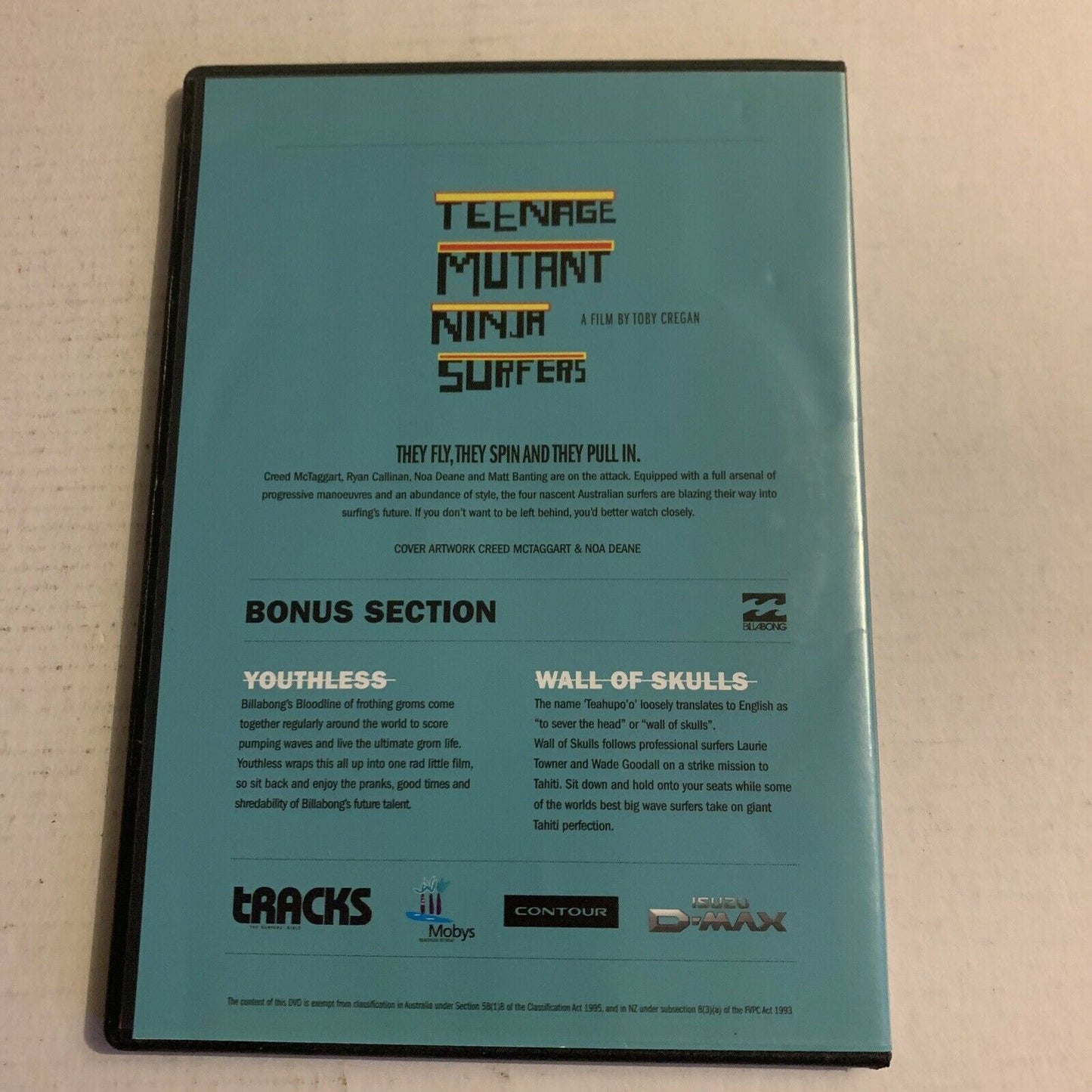 Teenage Mutant Ninja Surfers DVD Tracks, Toby Cregan, Aus Seller