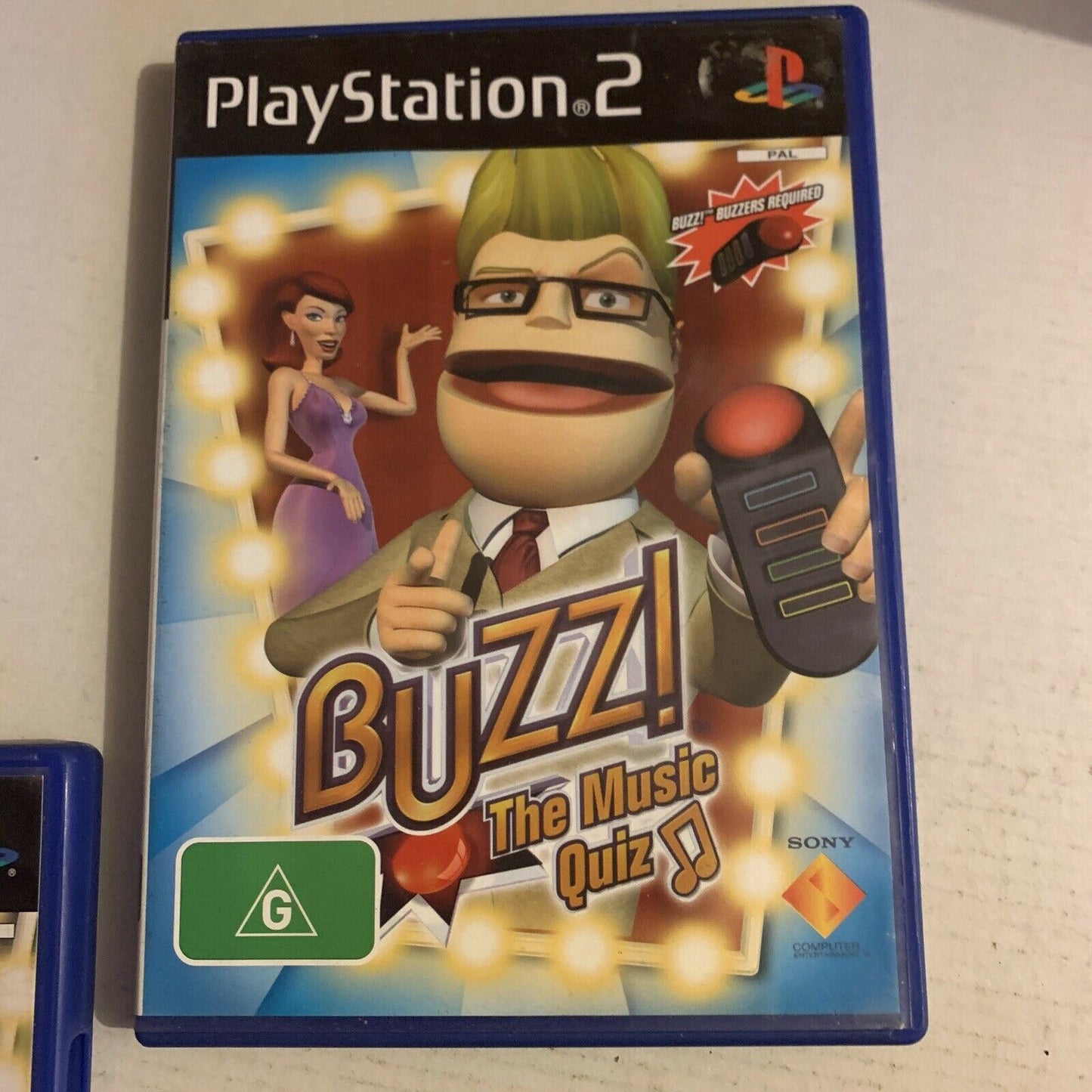 PS2 4x BUZZ Controllers Set, Buzz! The Music Quiz & Buzz! The Sports Quiz AU PS2