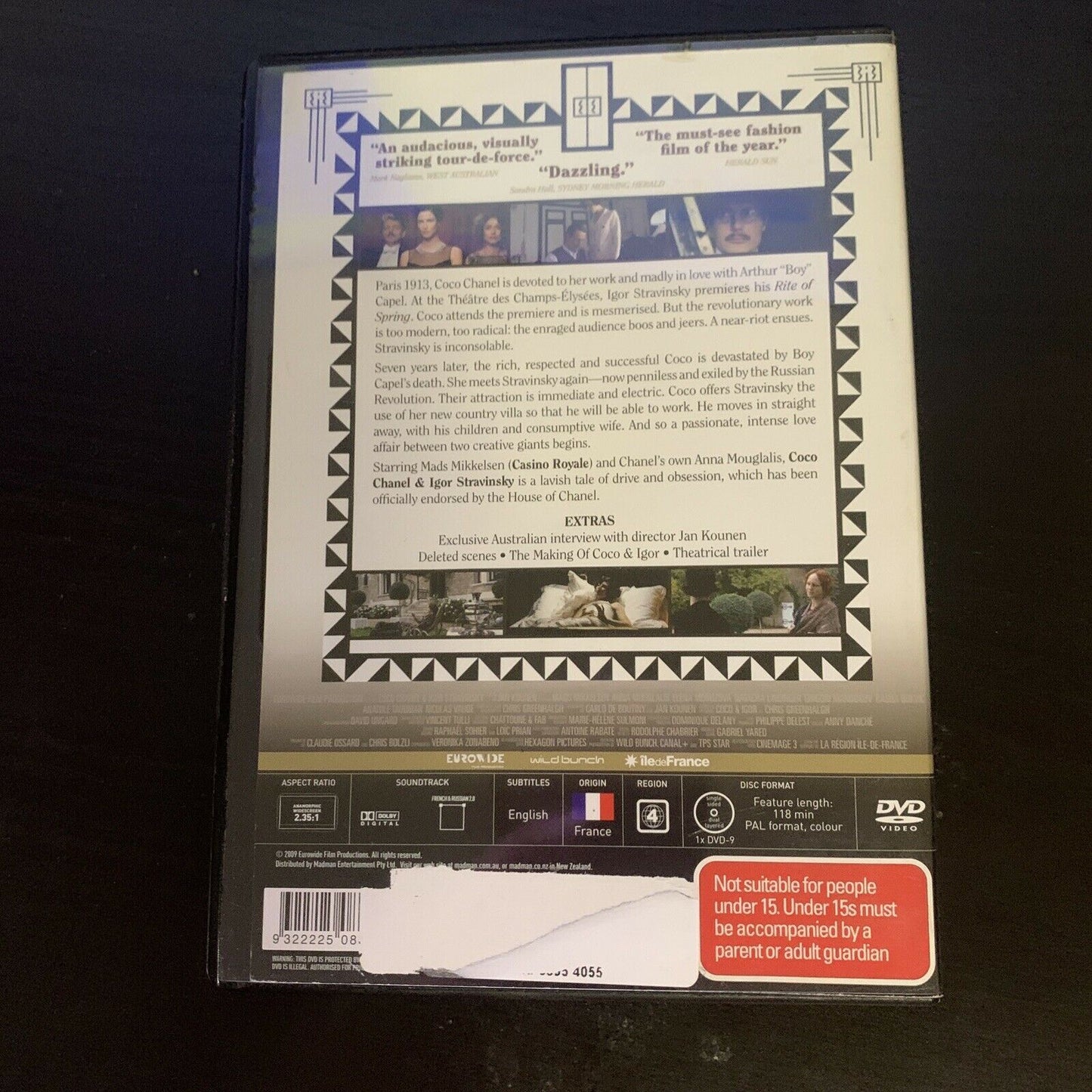 Coco Chanel & Igor Stravinsky - Subtitled (DVD, 2010)  Region 4