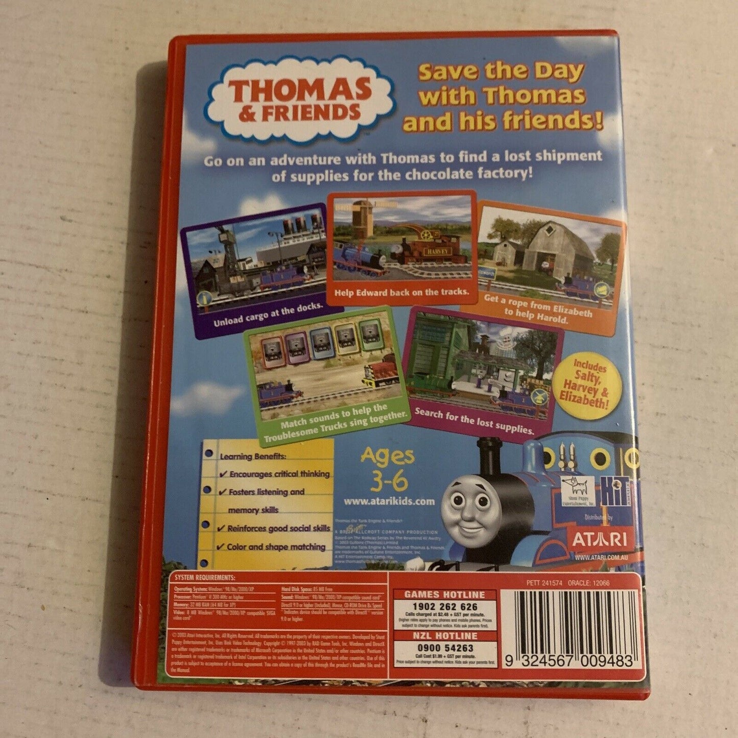 Thomas & Friends - Thomas Saves The Day! PC CDROM Video Game 2003 Win95