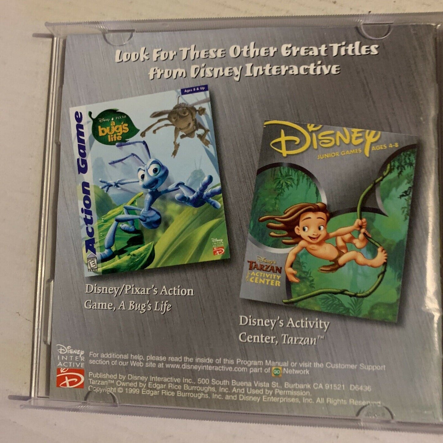 Disney's Tarzan Action Game PC CDROM 1999 Win 95