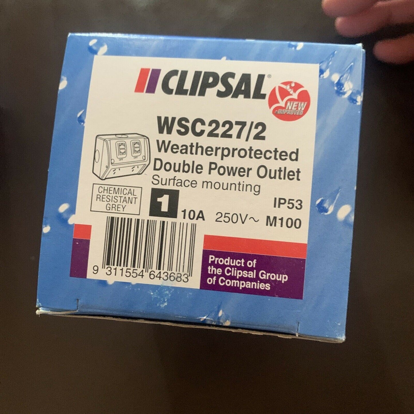 Clipsal CLIWSC227/2RG Double Weather Proof Power Socket - Grey
