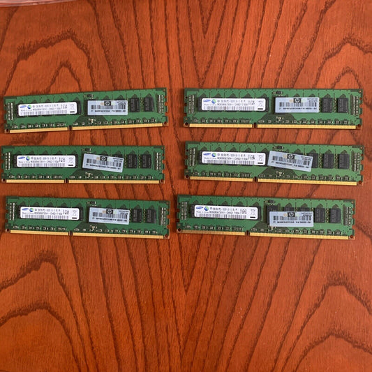 6x Samsung 2GB M393B5673EH1-CH9  PC3-10600R 1333MHz DDR3 ECC Server Memory DIMM