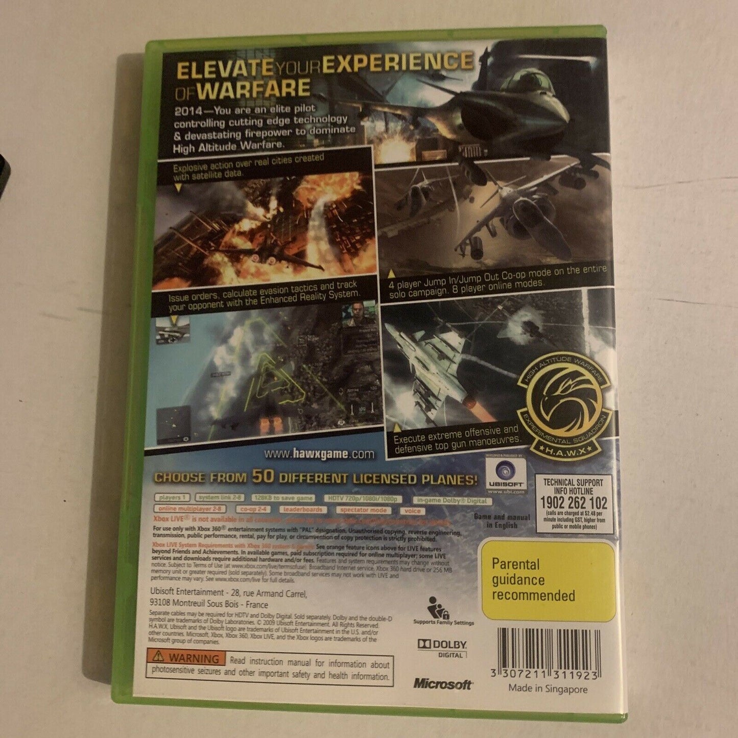 Tom Clancy's HAWX for XBox 360 (2009, PAL) With Manual