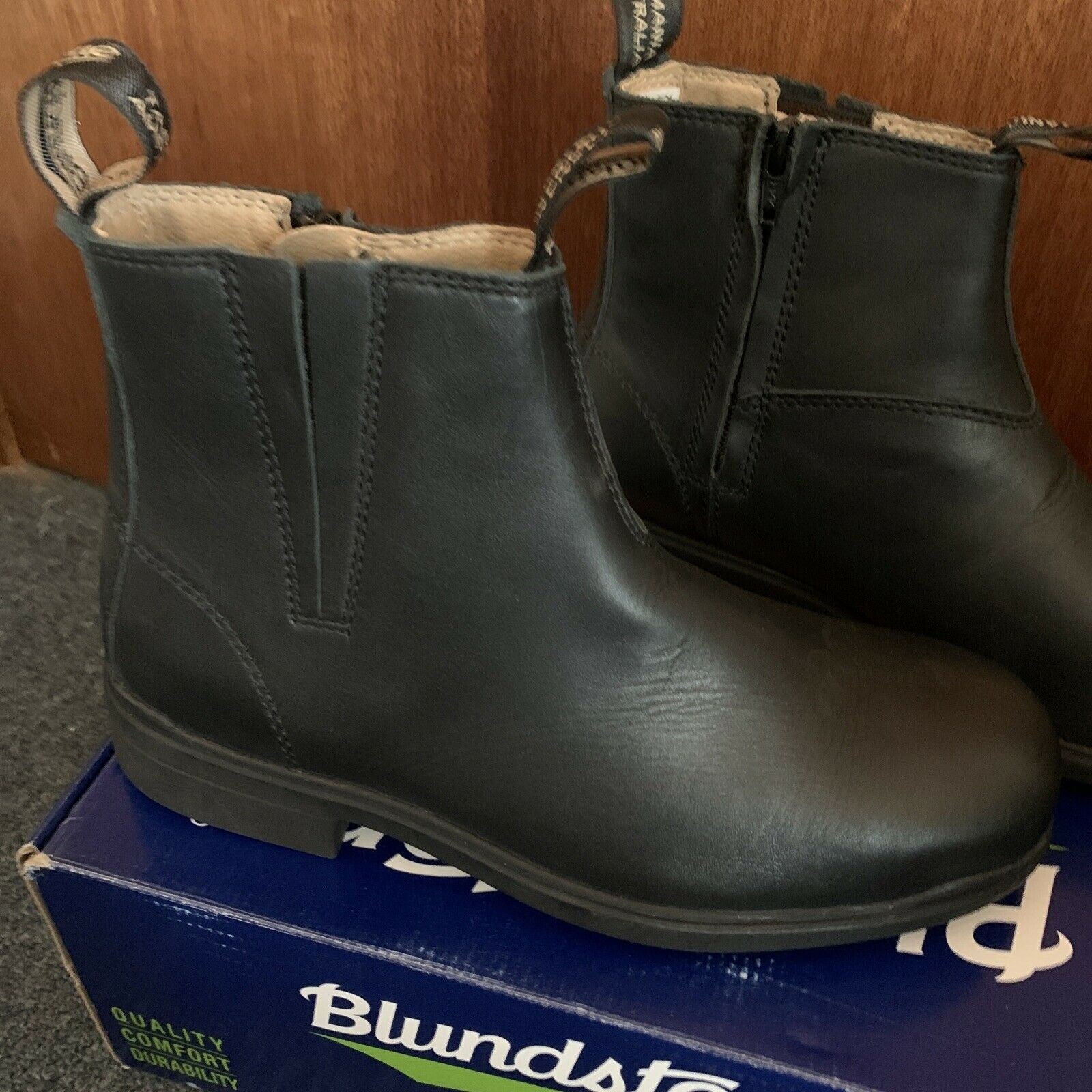 Blundstone 783 Black Full Grain Leather Zip Sided Steel Toe Size