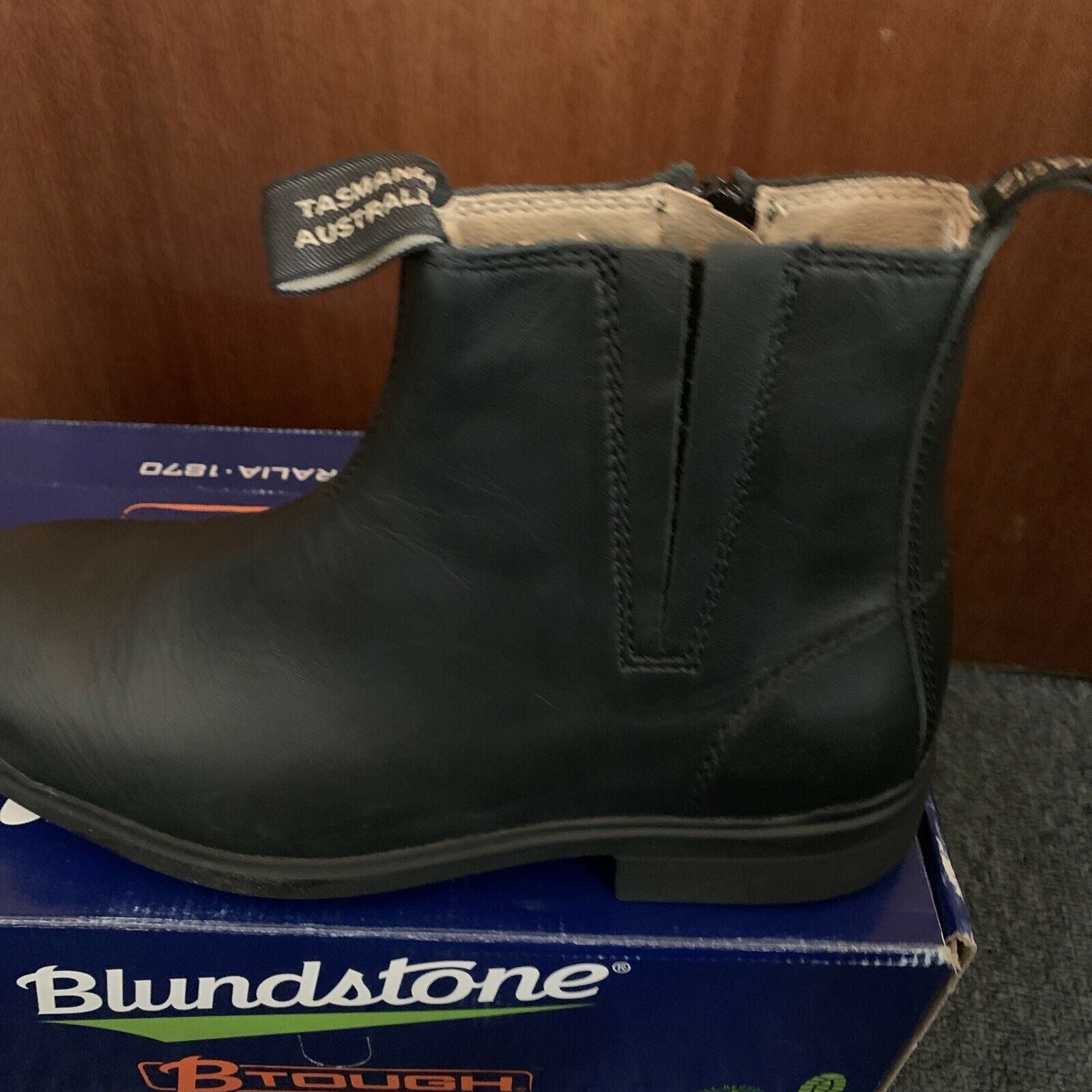 Blundstone 783 Black Full Grain Leather Zip Sided Steel Toe Size