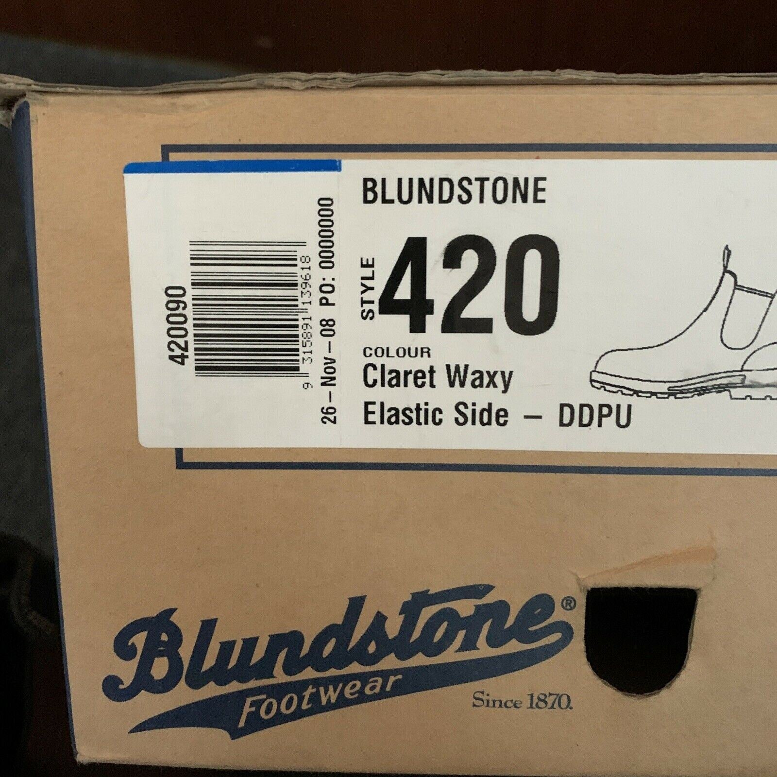 Blundstone 420 Claret Waxy Elastic Side Work Safety Boots 9UK 10US