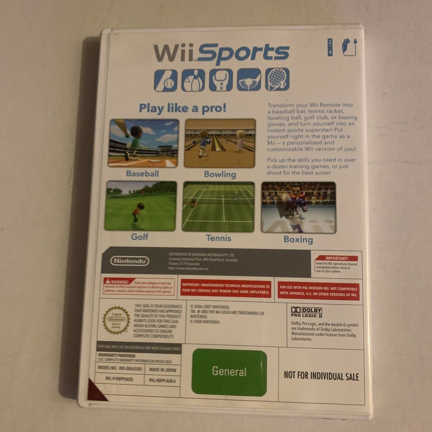 Wii Sports Nintendo Selects Game PAL System With Manual