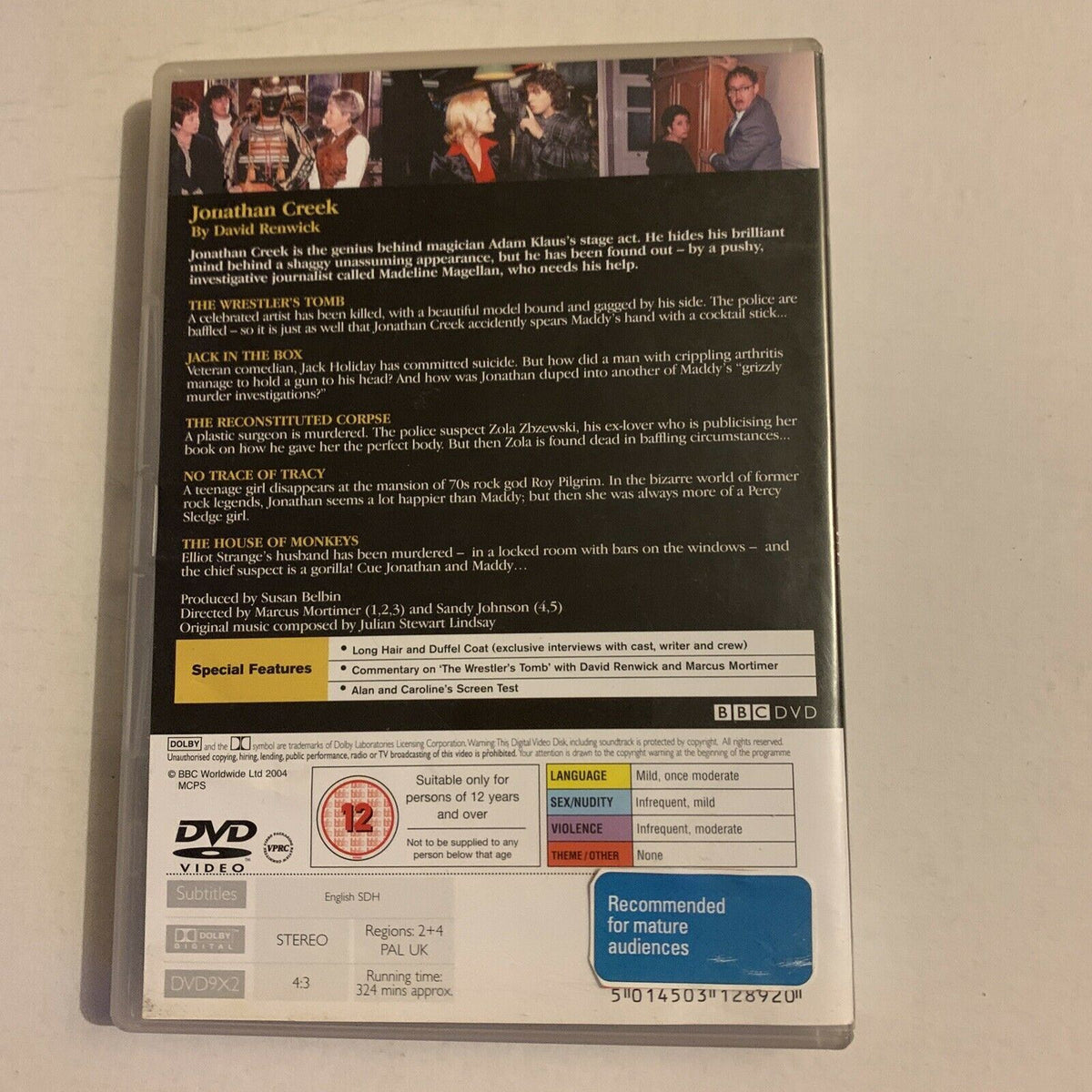 Jonathan Creek - Series 1 & 2 (DVD, 2004) BBC Alan Davies Region 4,2