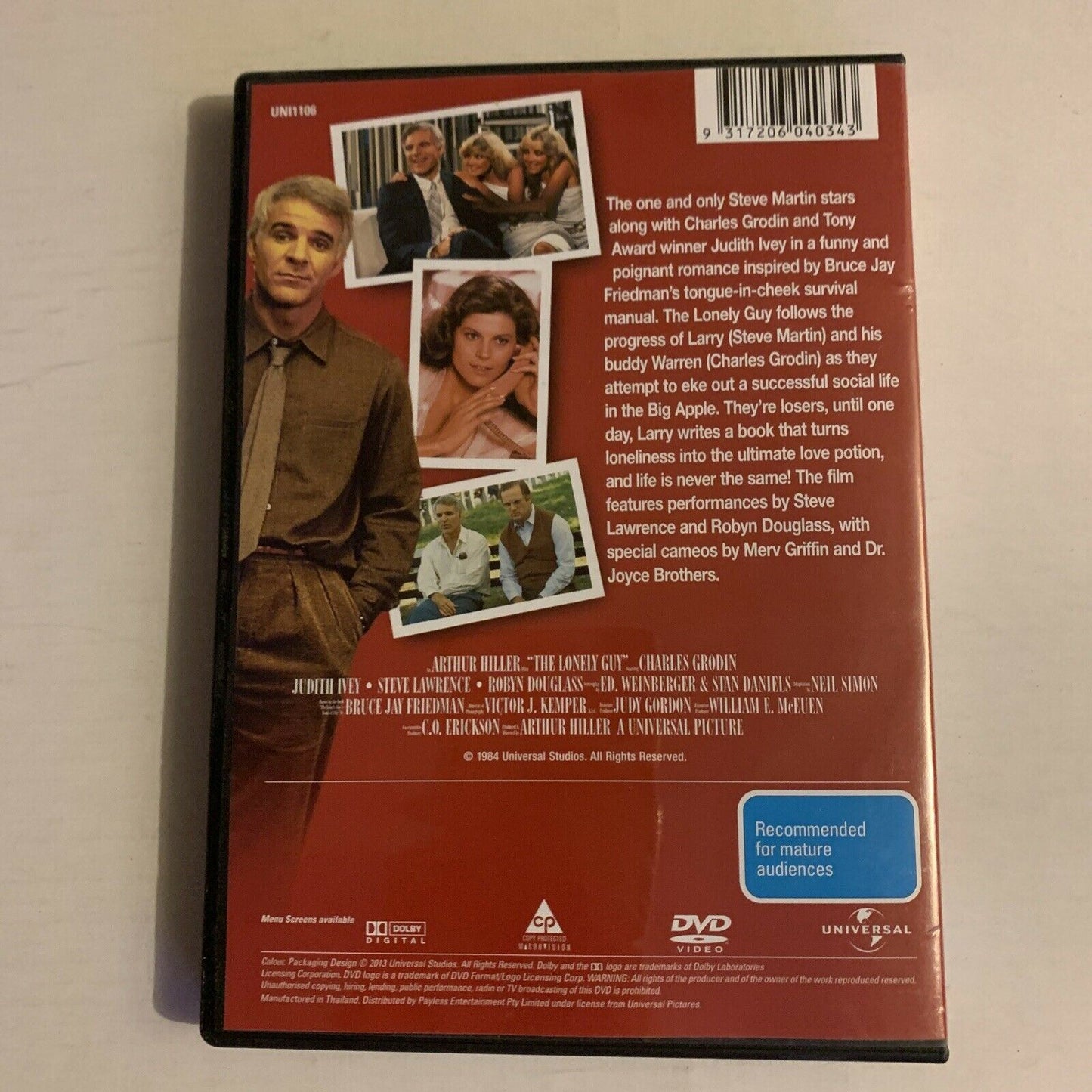 The Lonely Guy (DVD, 1984) Steve Martin Region 4,2