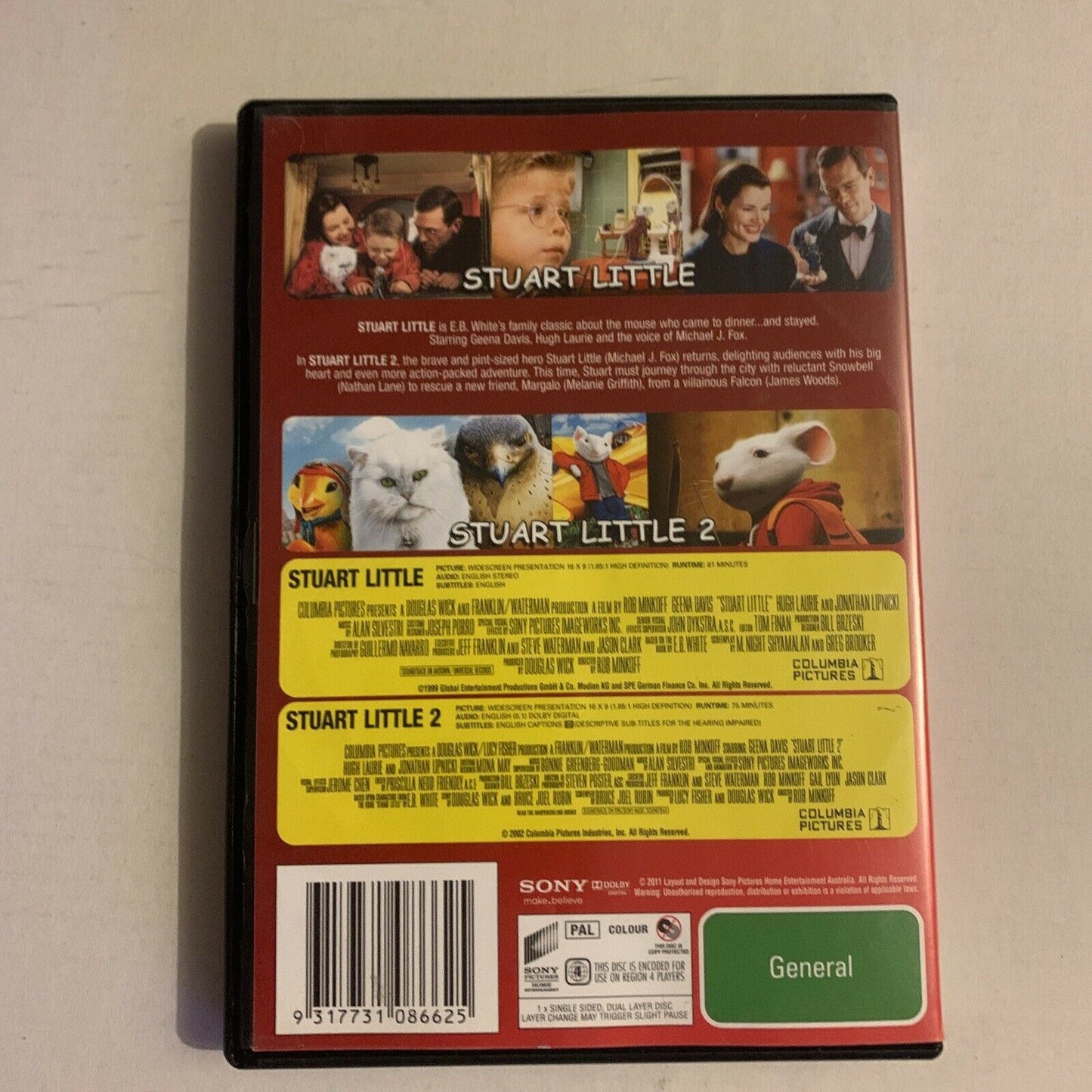 Stuart Little / Stuart Little 2 (DVD, 2002) Region 4