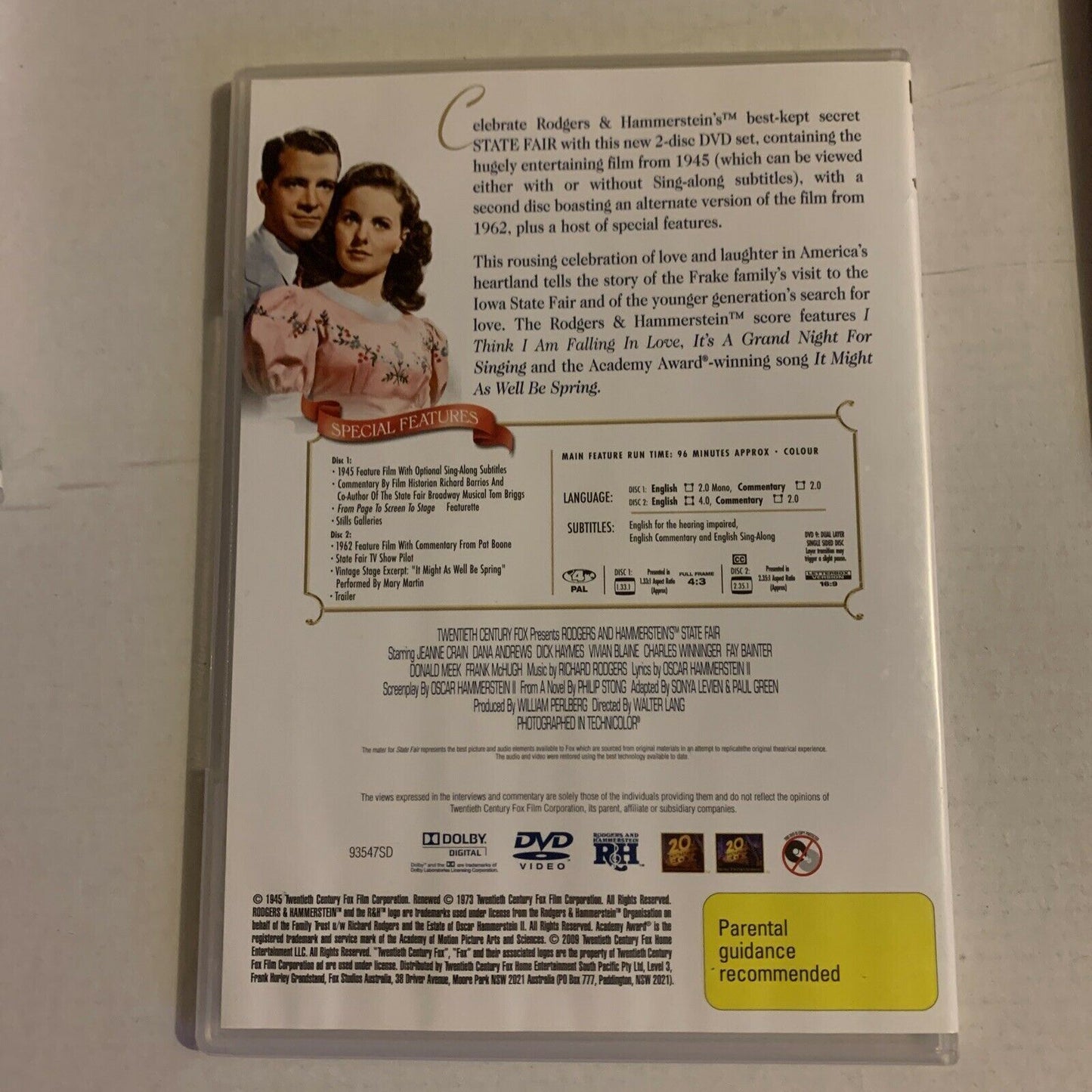 4x Roger & Hammerstein's DVDs: Sound Of Music, Oklahoma! State Fair, Carousel