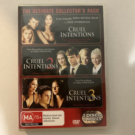 Cruel Intentions 1, 2 & 3 - Collector's Pack (DVD, 2004, 3-Disc) Region 4,2