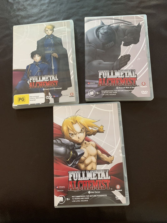 Full Metal Alchemist : Vol 1, 2, 3 (DVD, 2005)  Region 4
