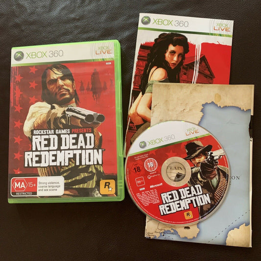Red Dead Redemption - Microsoft Xbox 360 PAL, 2010 With Manual And Map