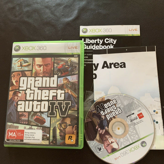 Grand Theft Auto IV - XBOX 360 (Compatible with XBOX One) With Manual & Map