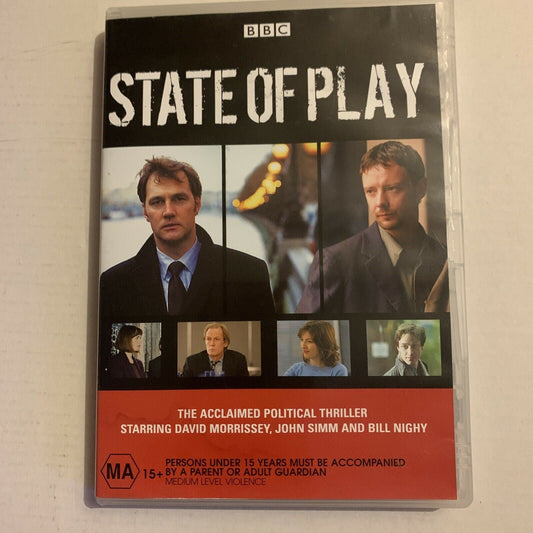 State Of Play (DVD, 2005) BBC John Simm, Kelly Macdonald, Bill Nighy. Region 4