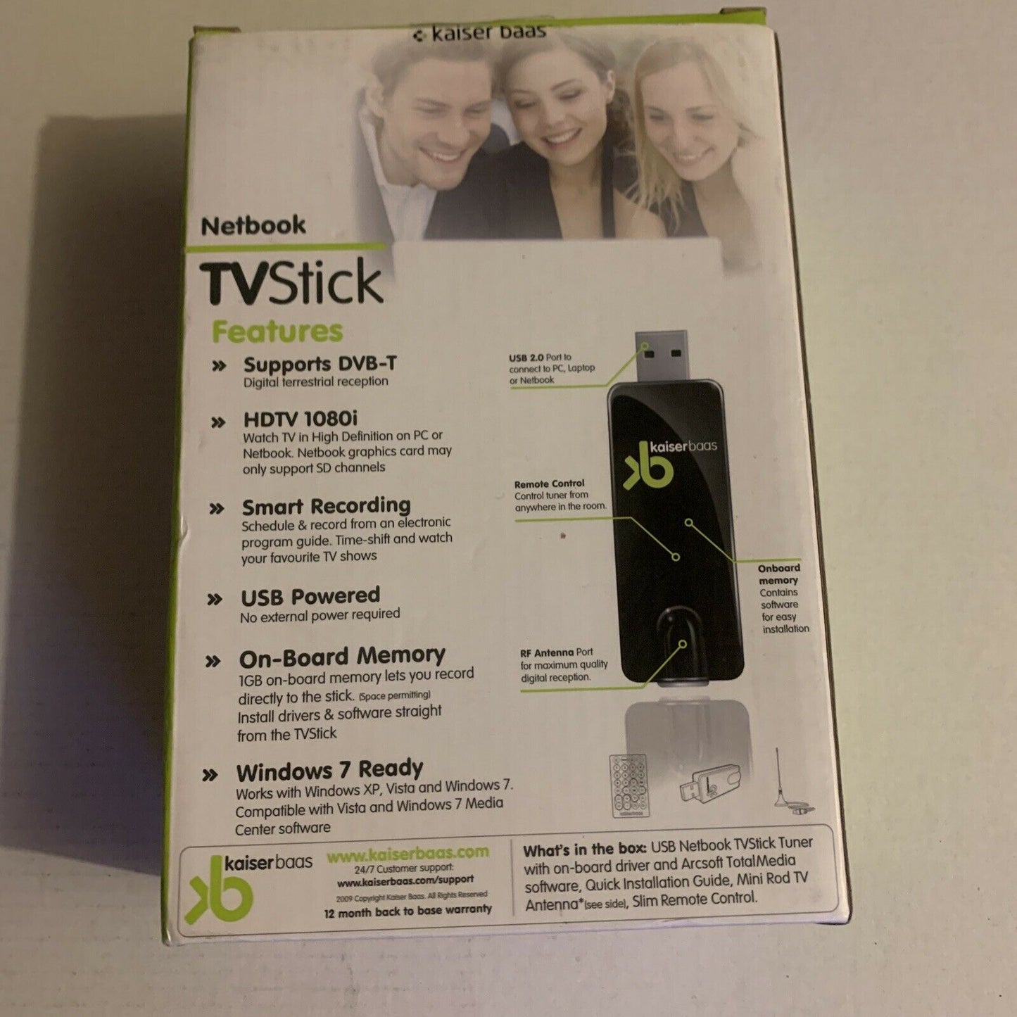 Kaiserbaas TVstick - Digital TV Tuner USB Watch HDTV On Your PC KBA01007-KB