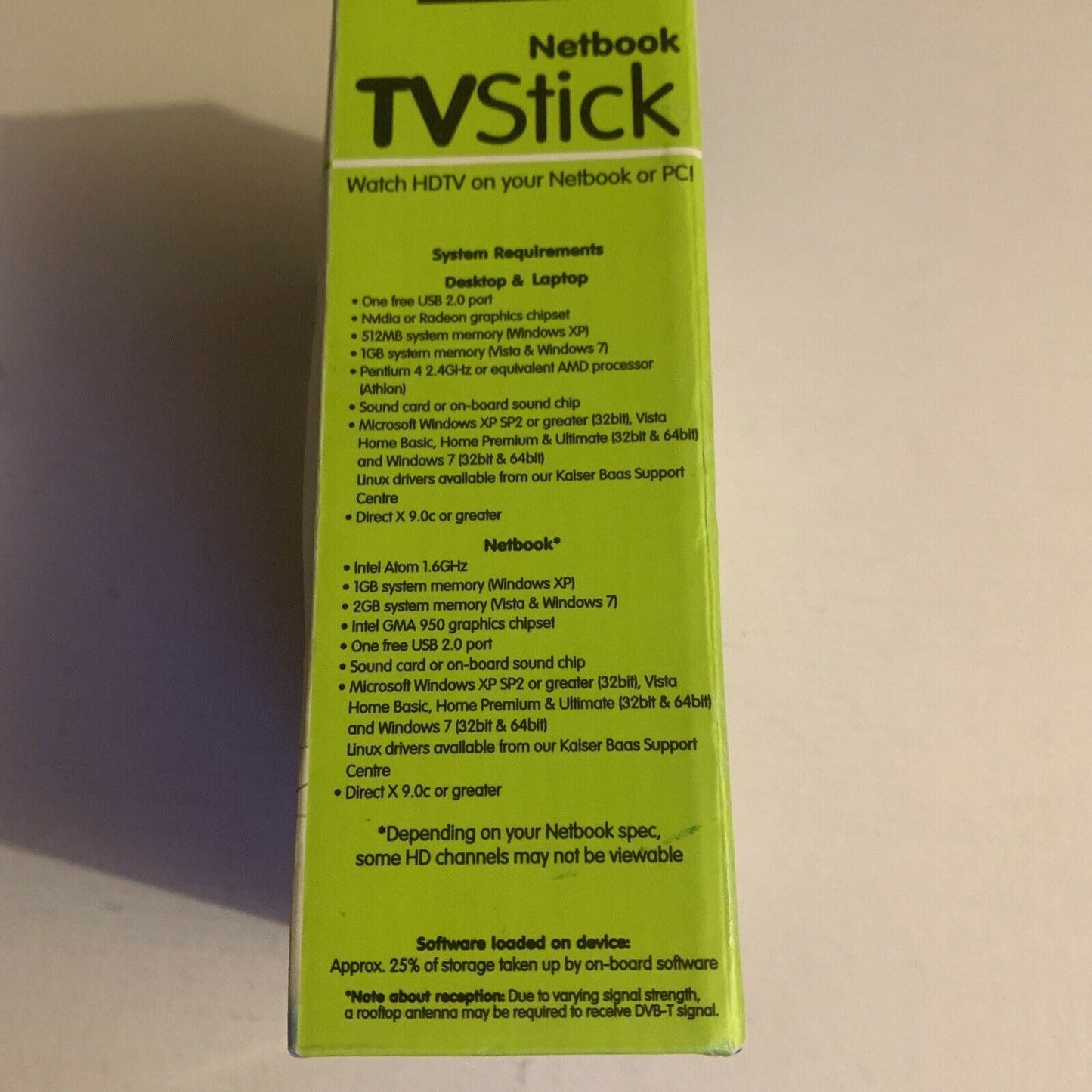 Kaiserbaas TVstick - Digital TV Tuner USB Watch HDTV On Your PC KBA01007-KB