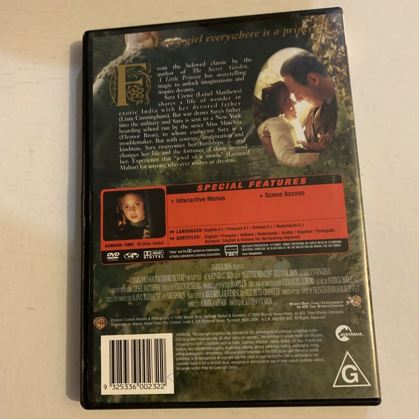 A Little Princess (DVD, 1995) Liesel Matthews, Eleanor Bron Region 4,2