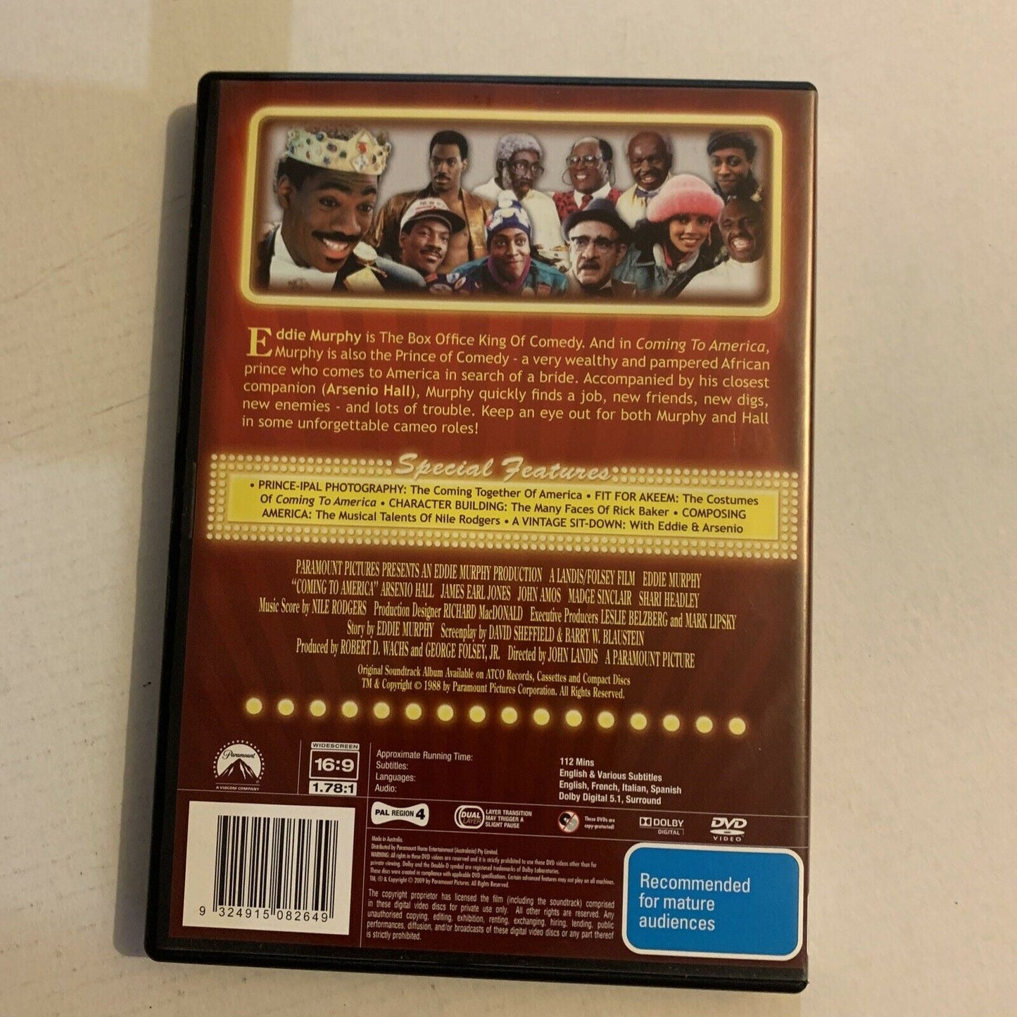 Coming To America - Royal Edition (DVD, 1988, 2-Disc) Eddie Murphy Region 4