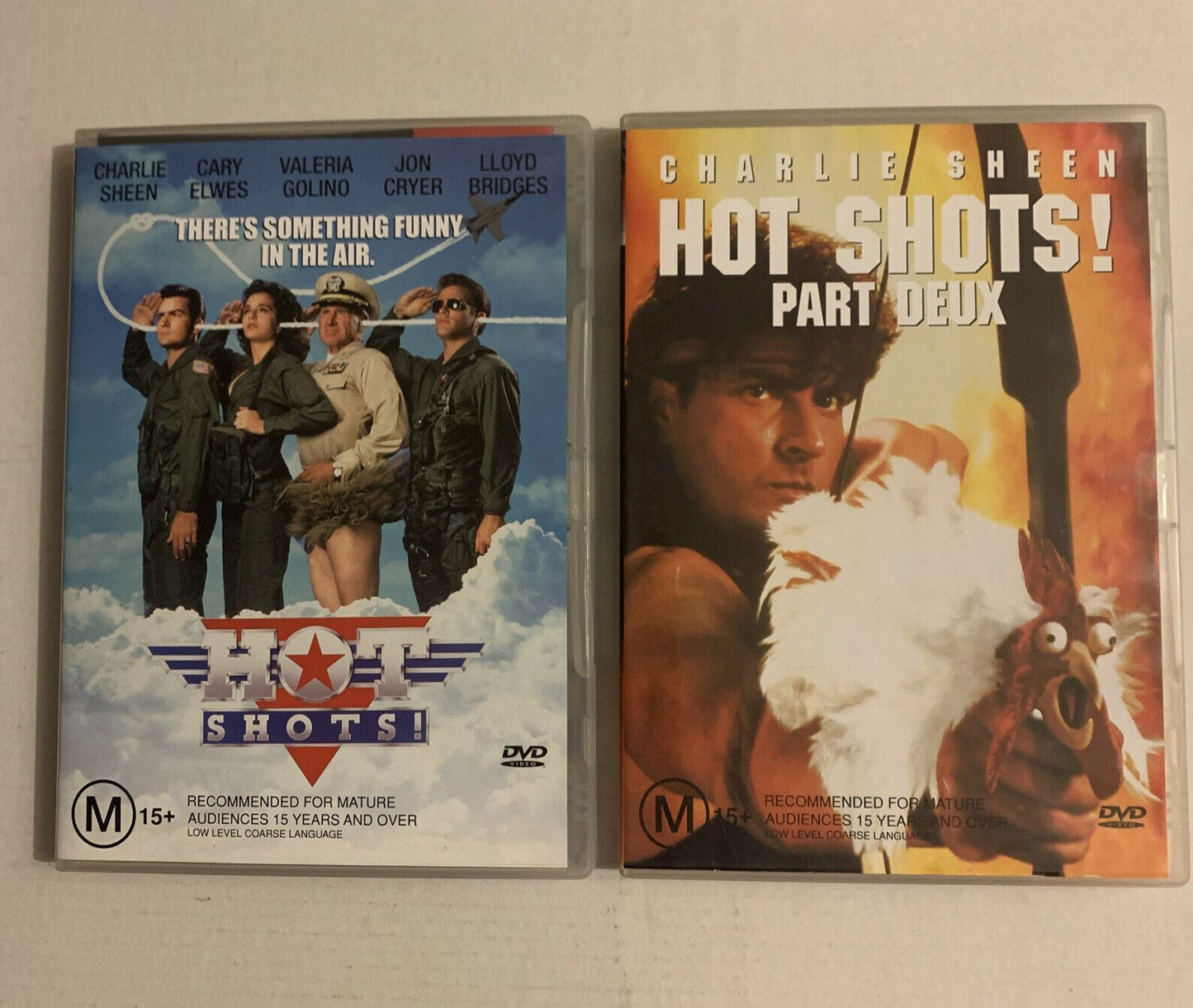 Hot Shots! + Hot Shots! Part Deux (DVD, 1991) Charlie Sheen. Region 4