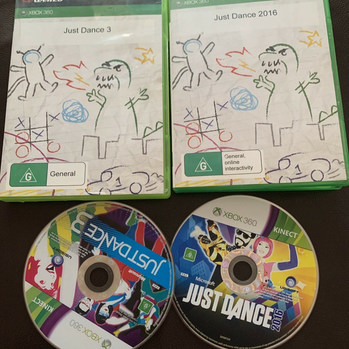 Just Dance 3 & Just Dance 2016 Xbox 360 PAL *Doesn't Include Original Case*