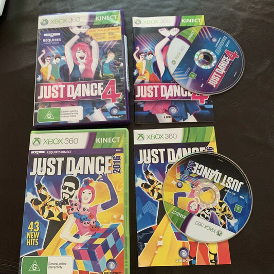 Just Dance 4 & Just Dance 2016 - Microsoft Xbox 360 Game PAL with Manual