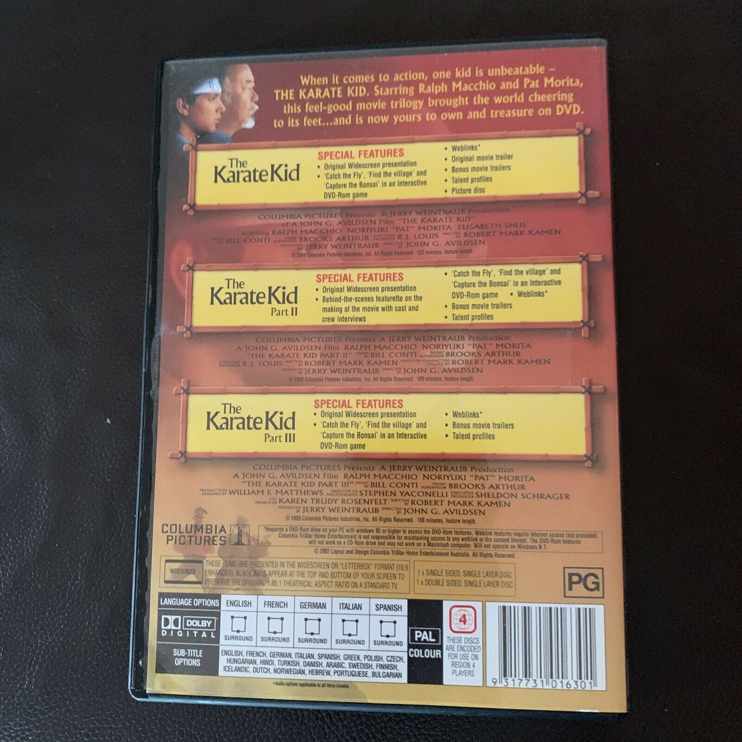 The Karate Kid / Karate Kid 02 / Karate Kid 03 (DVD, 2002, 2-Disc Set) Region 4