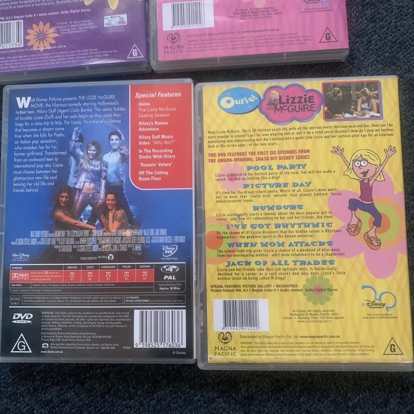 6x Lizzie McGuire DVD Collection - Region 4