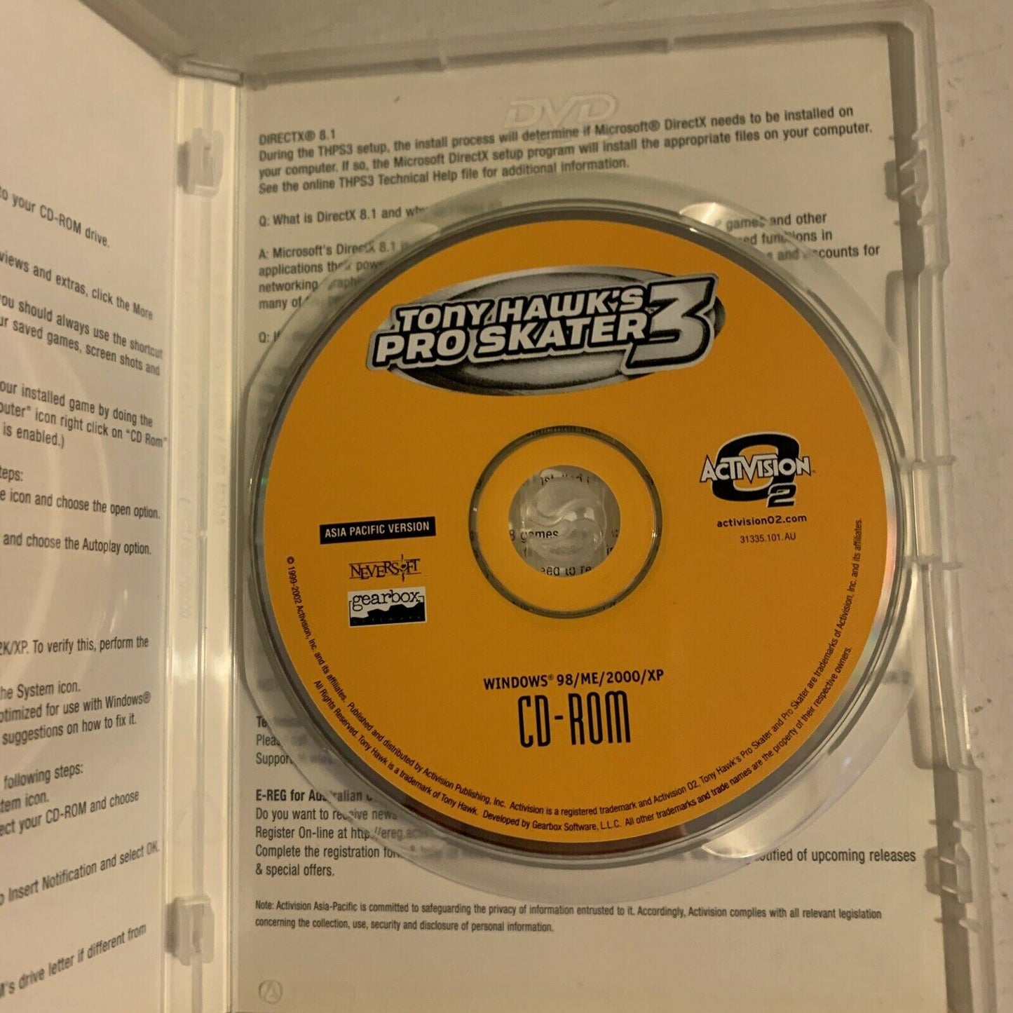 Tony Hawk's Pro Skater 3 PC CDROM