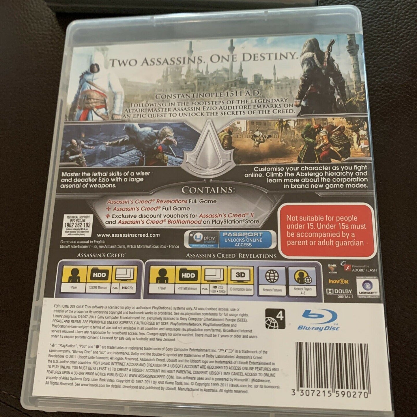 Assassins Creed 1 & Assassin's Creed Revelations - PS3 Game With Manual