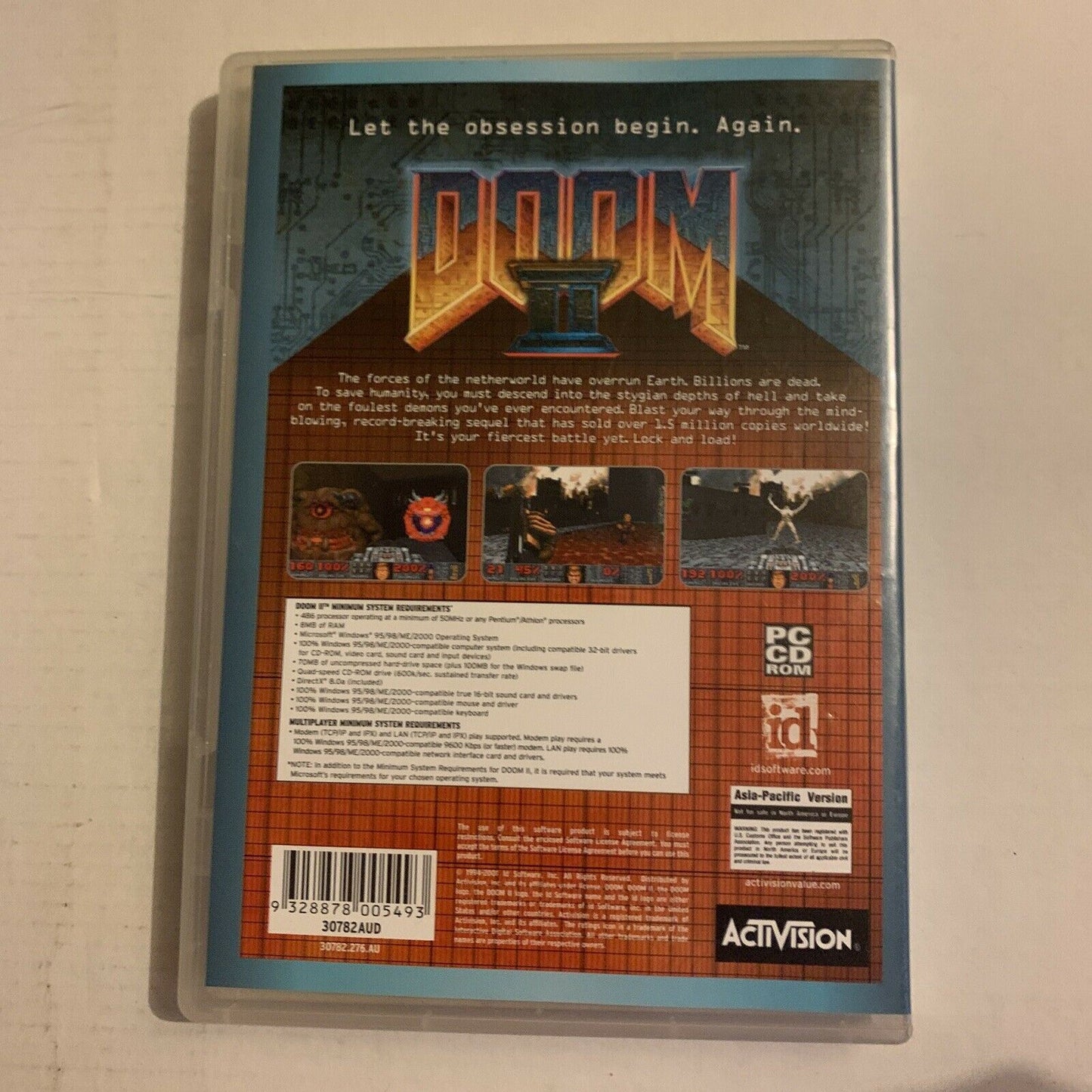 DOOM II 2 PC CD ROM game Windows 95/98/me/2000