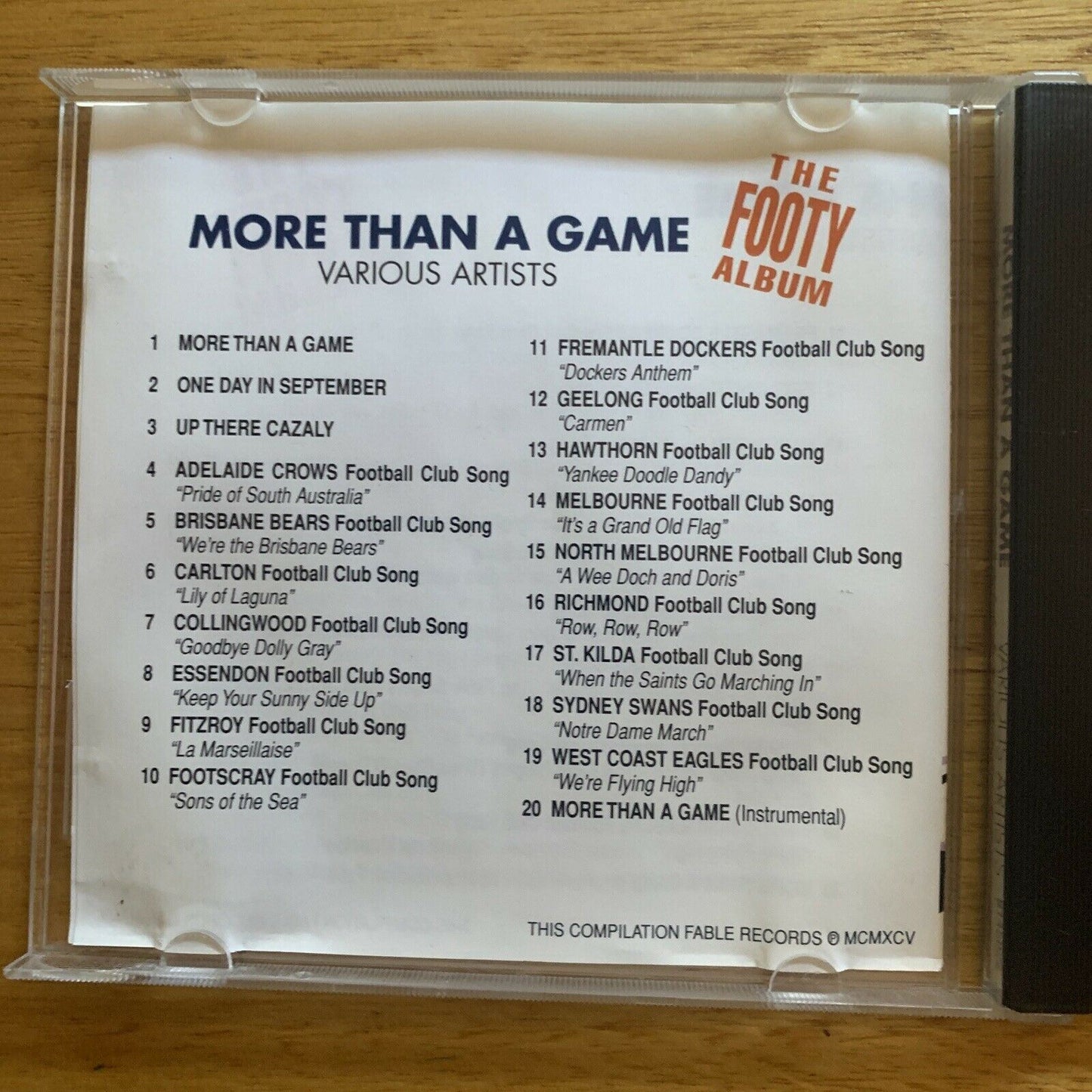 More Than A Game - The Footy Album (CD, 1996) Album