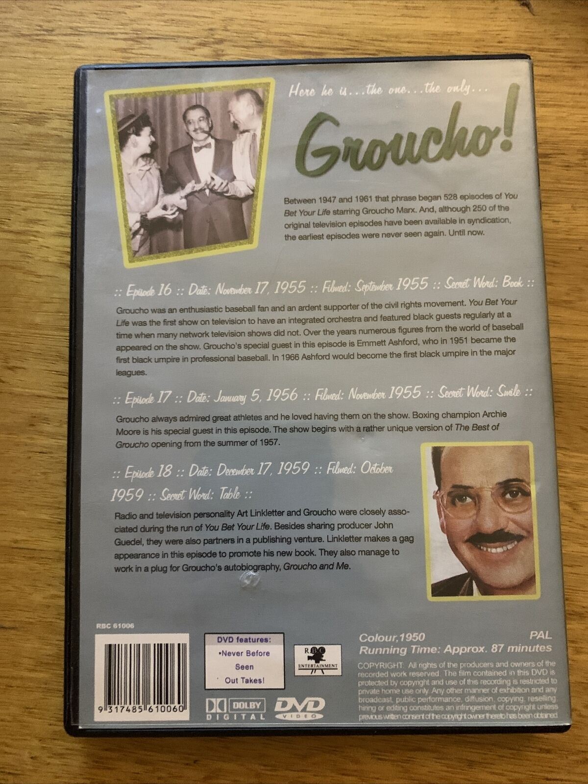 Groucho - You Bet Your Life: Episodes 16-18 + Bonus (DVD, 1950)