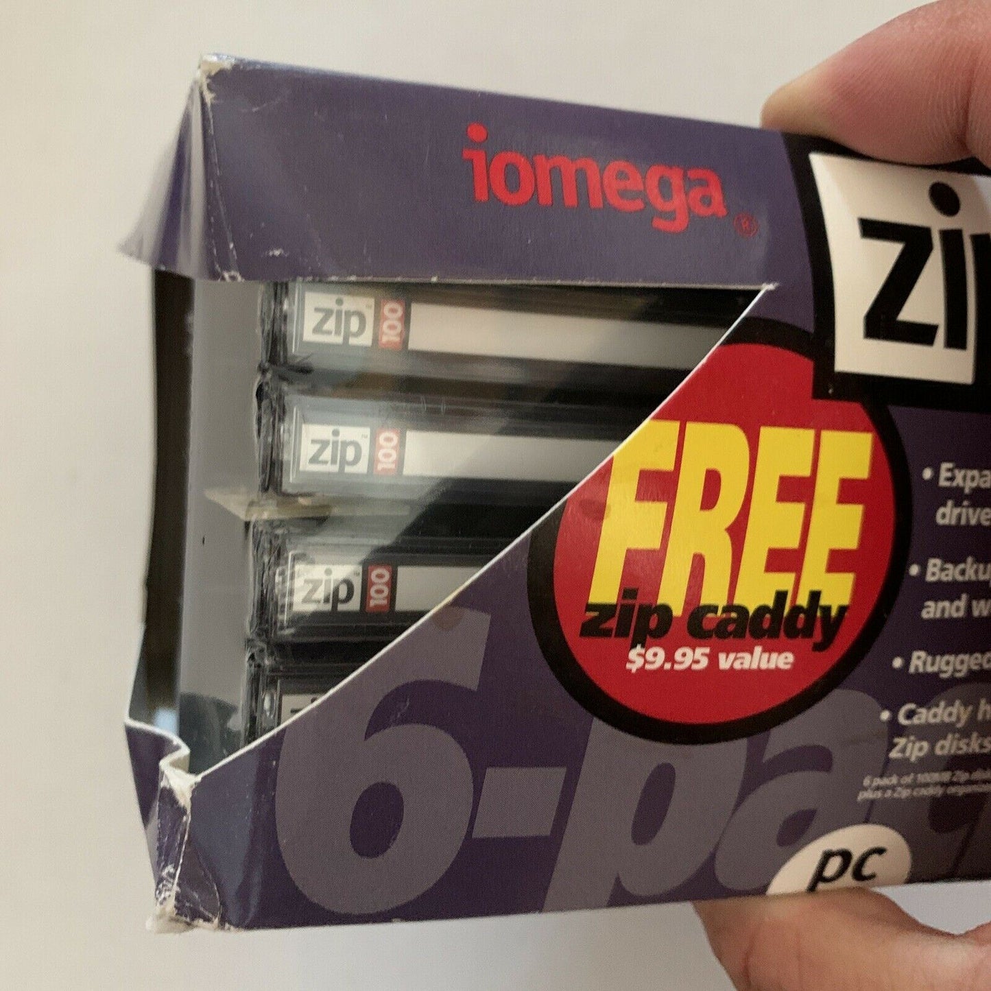 *New* Iomega Blank Zip Disks 100MB 6-Pack With Zip Caddy