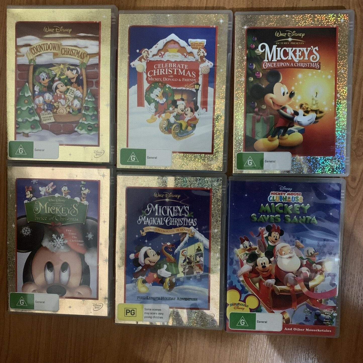 6x Mickey Mouse Christmas (DVD) Disney Animation Movies. Region 4