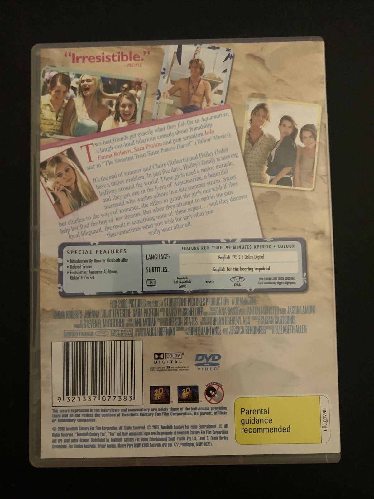 Aquamarine (DVD, 2006) Emma Roberts, JoJo, Sara Paxton. Region 4